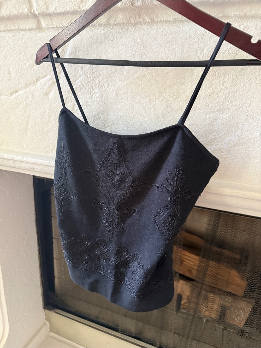 Cache Black Beaded Embellished Cami Tank Top - Picture 3 of 5